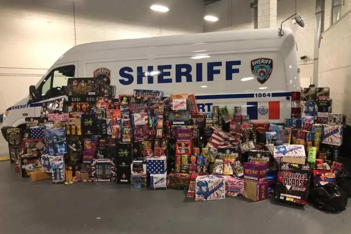 A photo of some of the illegal fireworks seized by the NYC Sheriff's Office